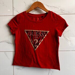 GUESS Cropped Logo Tee